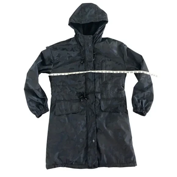 Anthropologie Avec Les Filles Star Camo Jacket Parka Sherpa Lined Long Length S - Picture 8 of 16